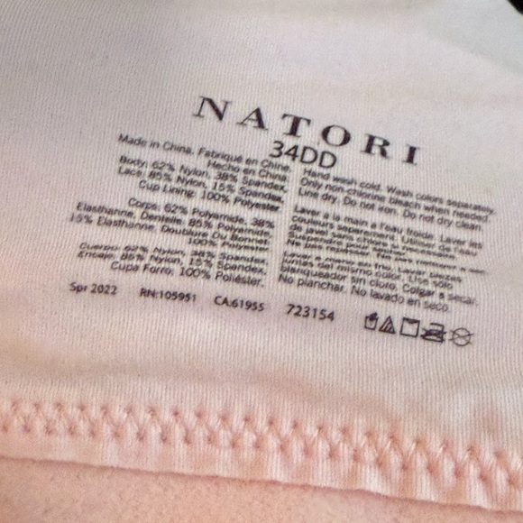 NATORI BLESS PERFECTION CONTOUR SOFT CUP BRA PEONY BRA PINK 34DD - Picture 6 of 6